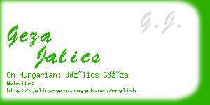 geza jalics business card